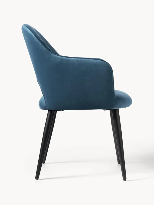 Westwing Collection Silla con reposabrazos de terciopelo Rachel