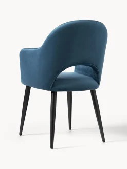 Westwing Collection Silla con reposabrazos de terciopelo Rachel