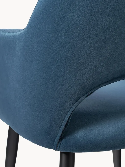Westwing Collection Silla con reposabrazos de terciopelo Rachel