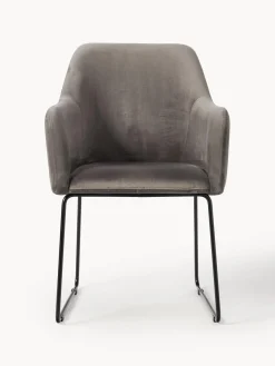 Westwing Collection Silla con reposabrazos de terciopelo Isla^ Sillas Con Reposabrazos|Sillas