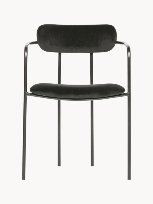Silla con reposabrazos de terciopelo y metal Elvy^ Sillas Con Reposabrazos|Sillas