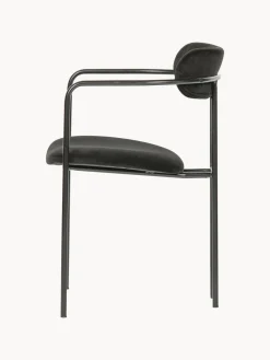 Silla con reposabrazos de terciopelo y metal Elvy^ Sillas Con Reposabrazos|Sillas