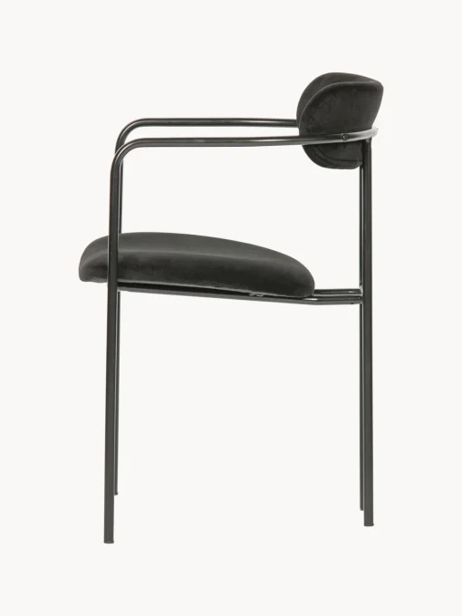 Silla con reposabrazos de terciopelo y metal Elvy^ Sillas Con Reposabrazos|Sillas