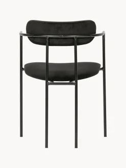 Silla con reposabrazos de terciopelo y metal Elvy^ Sillas Con Reposabrazos|Sillas