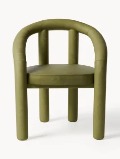 Westwing Collection Silla con reposabrazos de terciopelo Calan