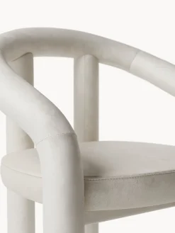 Westwing Collection Silla con reposabrazos de terciopelo Calan