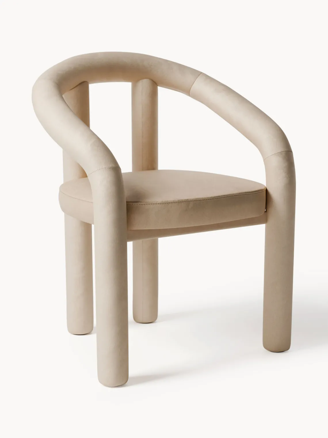 Westwing Collection Silla con reposabrazos de terciopelo Calan