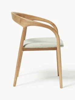Westwing Collection Silla con reposabrazos de madera de fresno y asiento tapizado Camille^ Sillas De Madera|Sillas Con Reposabrazos