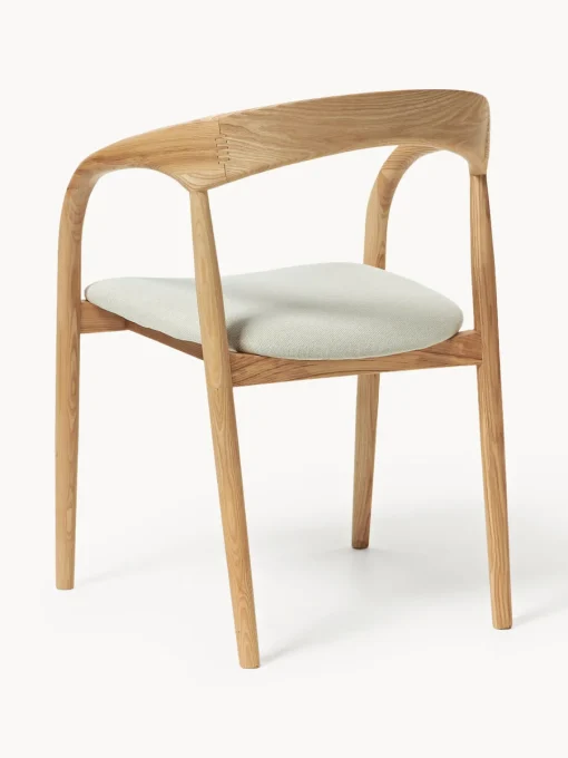 Westwing Collection Silla con reposabrazos de madera de fresno y asiento tapizado Camille^ Sillas De Madera|Sillas Con Reposabrazos