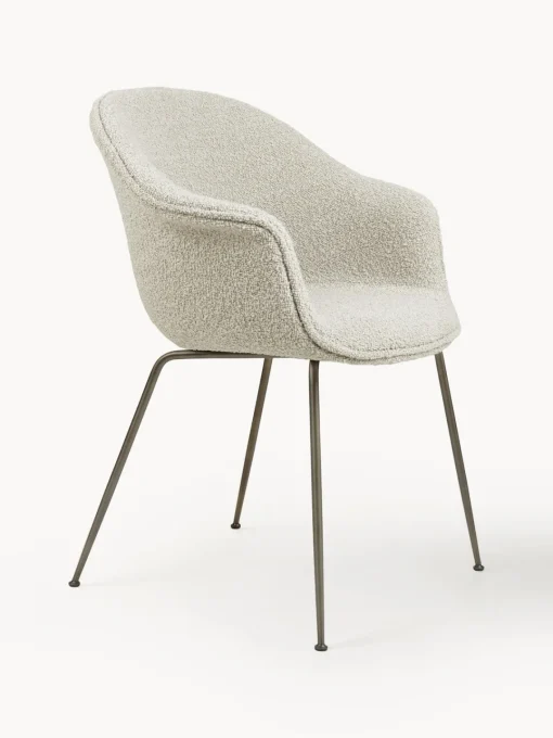 GUBI Silla con reposabrazos en tejido bouclé Bat