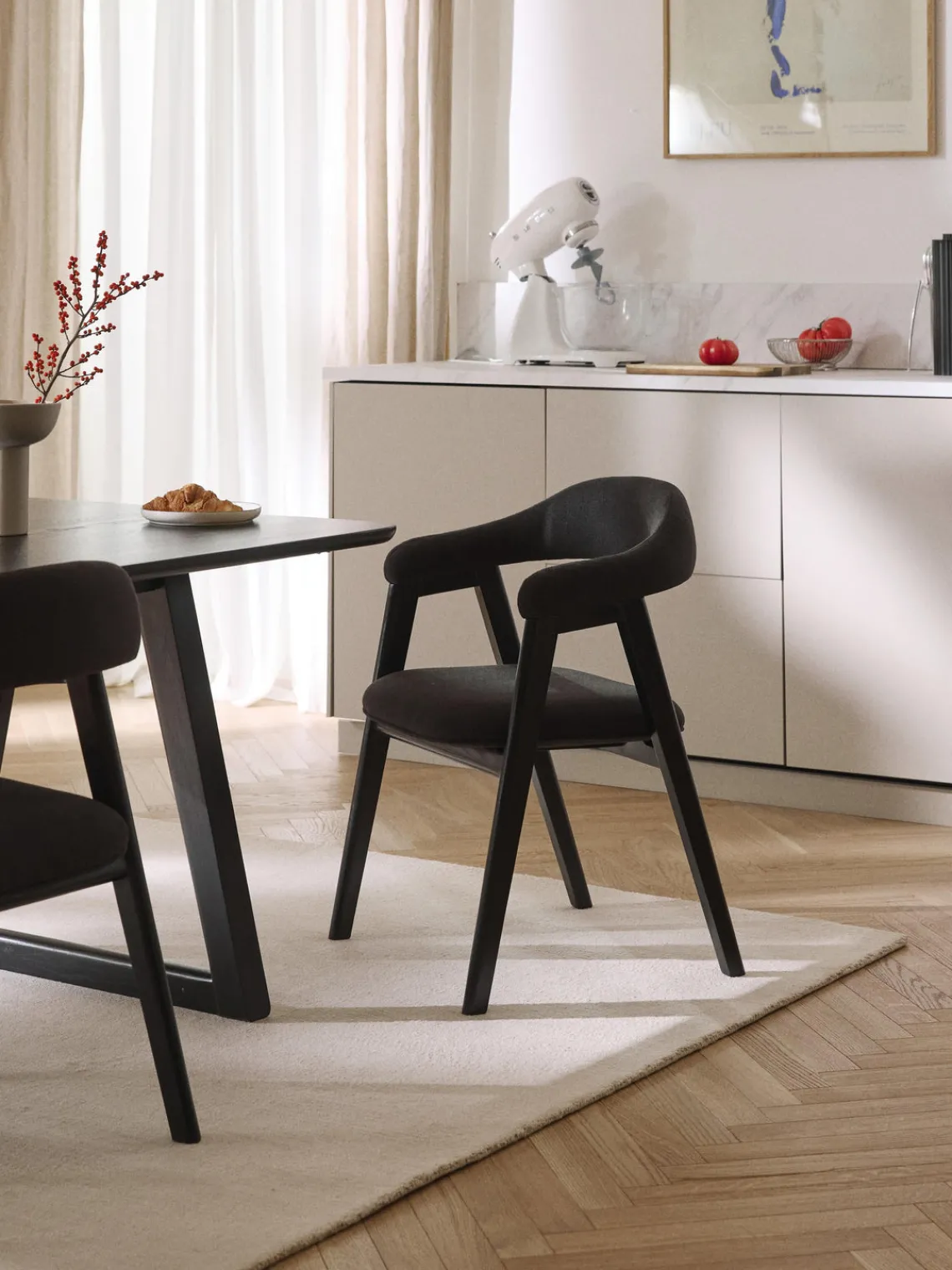 Westwing Collection Silla con reposabrazos tapizada Nik