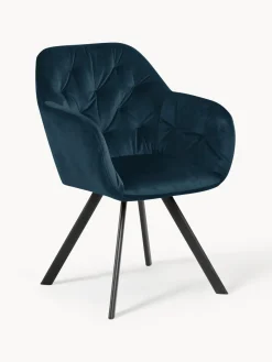 Silla con repozabrazos de terciopelo Lola^ Sillas Con Reposabrazos|Sillas