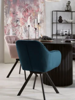 Silla con repozabrazos de terciopelo Lola^ Sillas Con Reposabrazos|Sillas