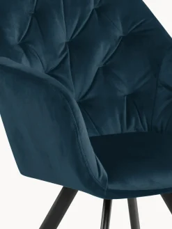 Silla con repozabrazos de terciopelo Lola^ Sillas Con Reposabrazos|Sillas