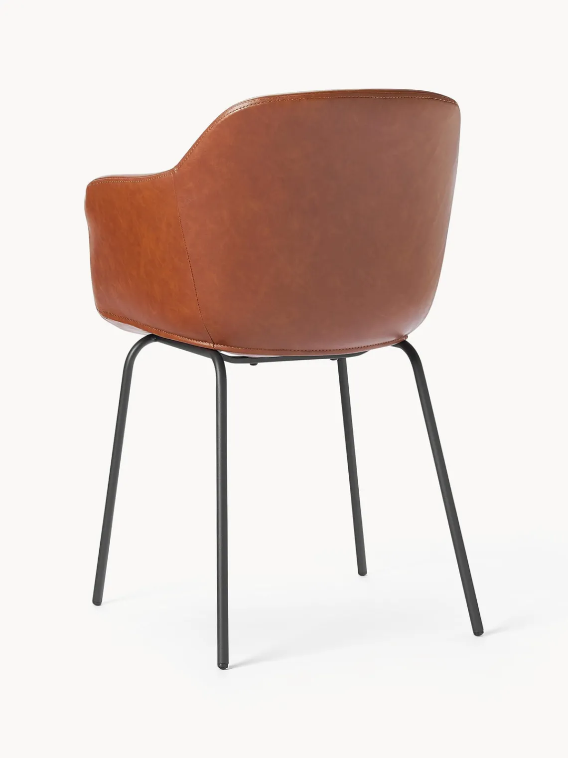 Westwing Collection Silla de cuero sintético con reposabrazos Fiji