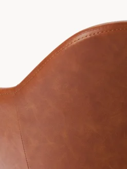 Westwing Collection Silla de cuero sintético con reposabrazos Fiji