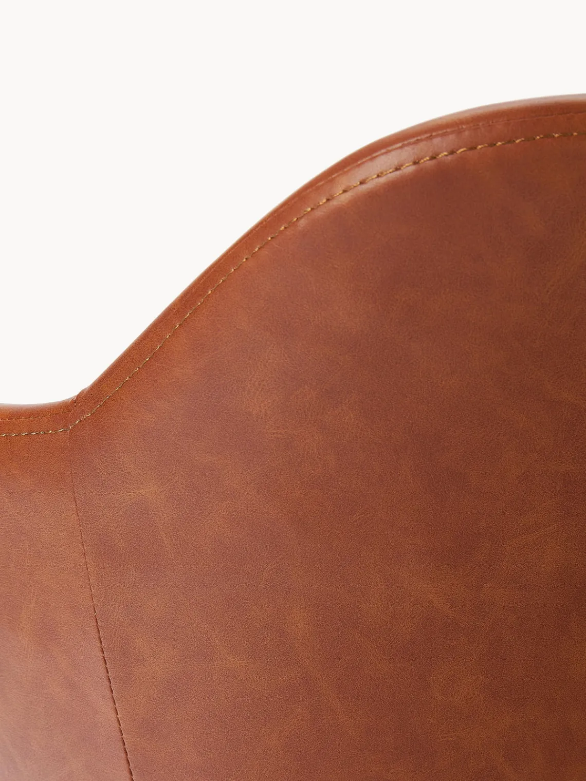 Westwing Collection Silla de cuero sintético con reposabrazos Fiji