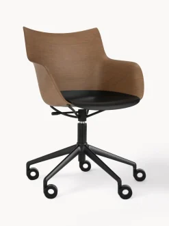 Kartell Silla de escritorio con reposabrazos Q/WOOD, altura regulable^ Sillas De Escritorio|Sillas De Escritorio