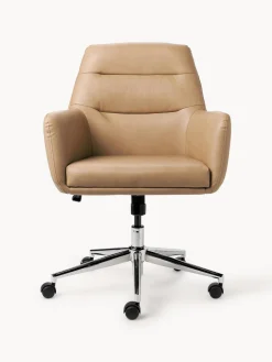 Westwing Collection Silla de escritorio de piel sintética con reposabrazos Benson, altura regulable^ Sillas De Escritorio|Sillas De Escritorio