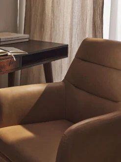 Westwing Collection Silla de escritorio de piel sintética con reposabrazos Benson, altura regulable^ Sillas De Escritorio|Sillas De Escritorio