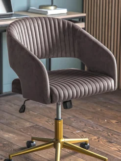Silla de escritorio de terciopelo regulable en altura Murray^ Sillas De Escritorio|Sillas De Escritorio
