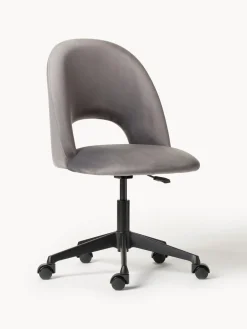 Westwing Collection Silla de escritorio de terciopelo Rachel, altura regulable