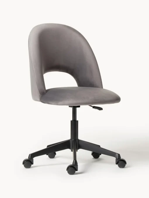Westwing Collection Silla de escritorio de terciopelo Rachel, altura regulable
