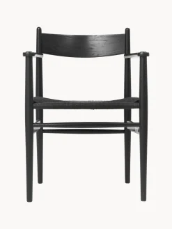 Carl Hansen & Søn Silla de madera con asiento tejido a mano CH37^ Sillas De Madera|Sillas Con Reposabrazos