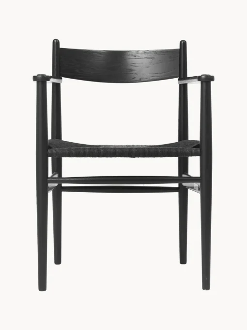 Carl Hansen & Søn Silla de madera con asiento tejido a mano CH37^ Sillas De Madera|Sillas Con Reposabrazos
