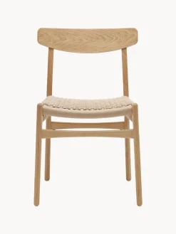 Carl Hansen & Søn Silla de madera con asiento tejido a mano CH23^ Sillas De Madera|Sillas