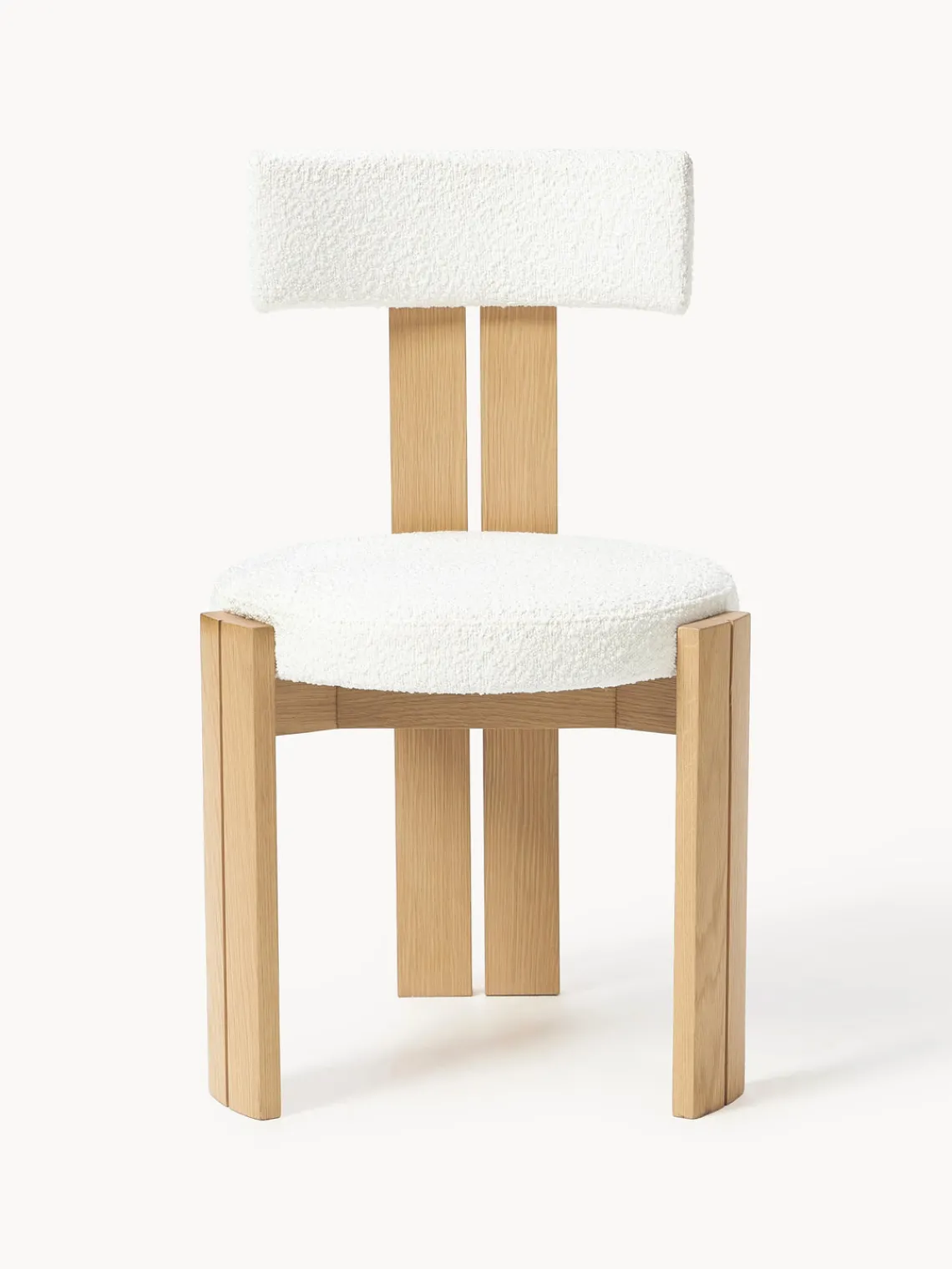 Westwing Collection Silla de madera con tapizado bouclé Katya