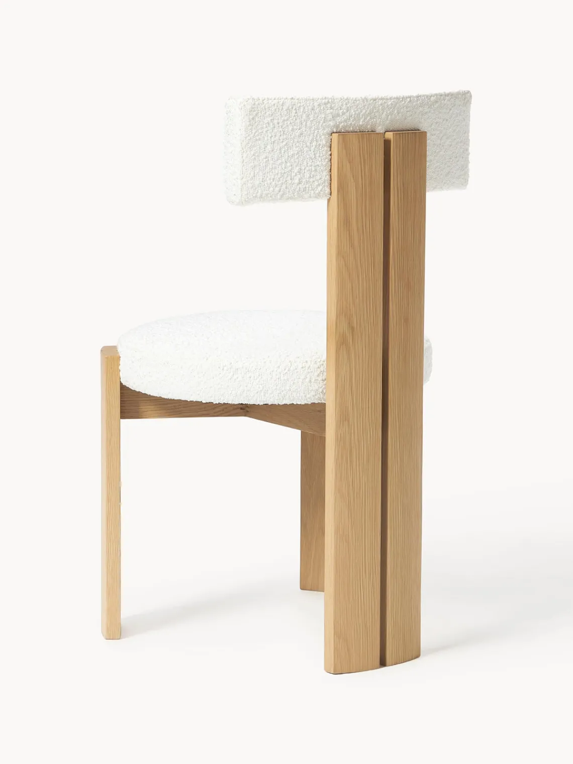 Westwing Collection Silla de madera con tapizado bouclé Katya