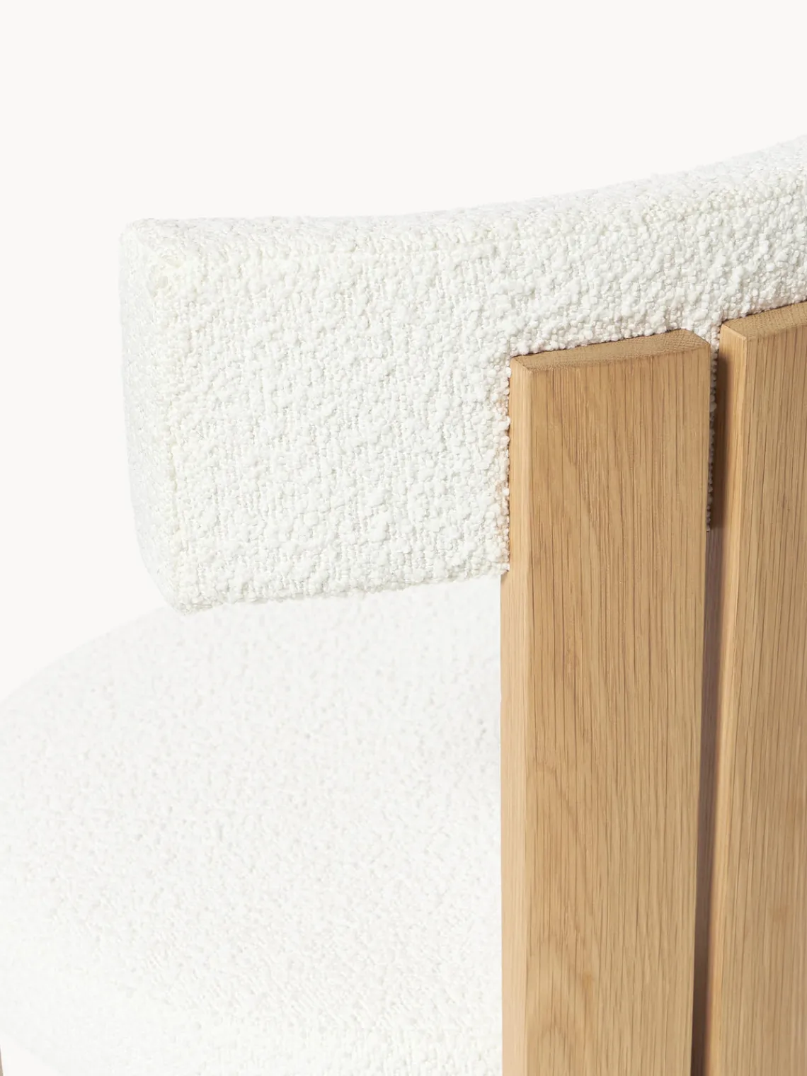 Westwing Collection Silla de madera con tapizado bouclé Katya