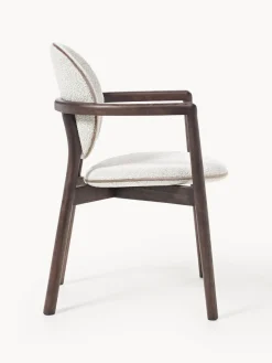 Westwing Collection Silla de madera tapizado en tejido bouclé Maia