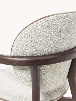 Westwing Collection Silla de madera tapizado en tejido bouclé Maia