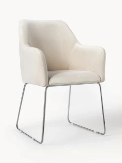 Westwing Collection Silla de terciopelo con reposabrazos Isla