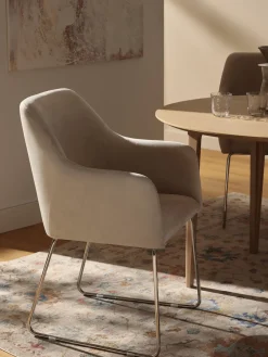 Westwing Collection Silla de terciopelo con reposabrazos Isla