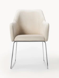 Westwing Collection Silla de terciopelo con reposabrazos Isla