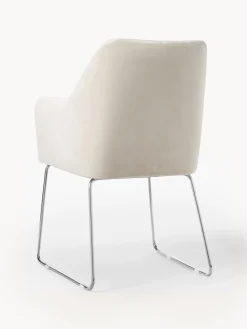 Westwing Collection Silla de terciopelo con reposabrazos Isla