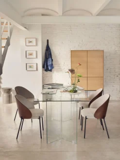 Silla tapizada de chenilla Eamy^ Sillas