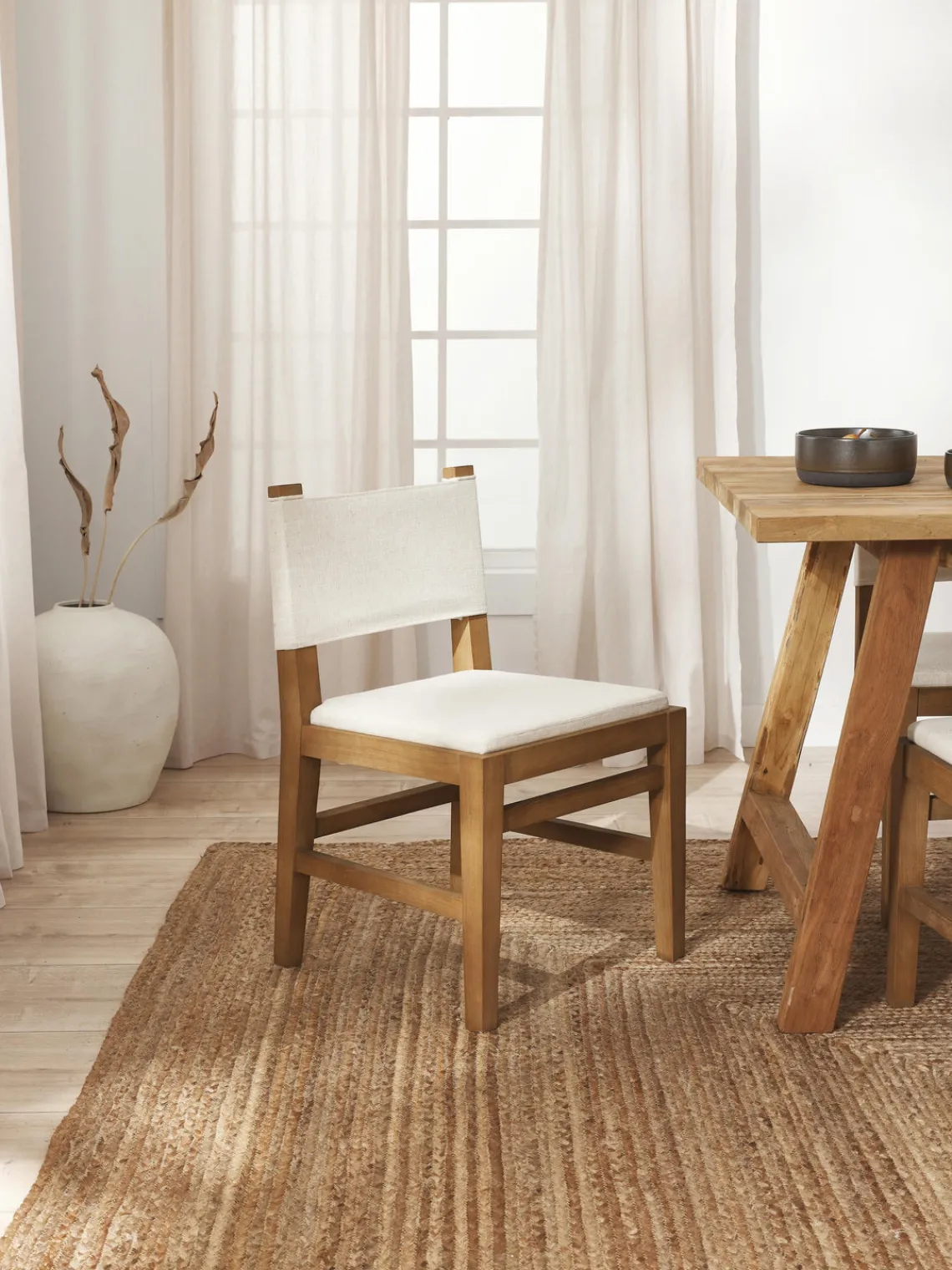 Westwing Collection Silla tapizada de madera Liano