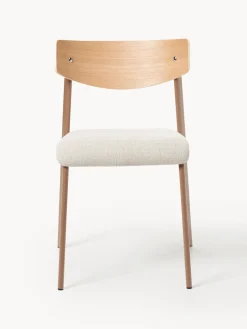 Westwing Collection Silla tapizada de madera de roble Nadia^ Sillas