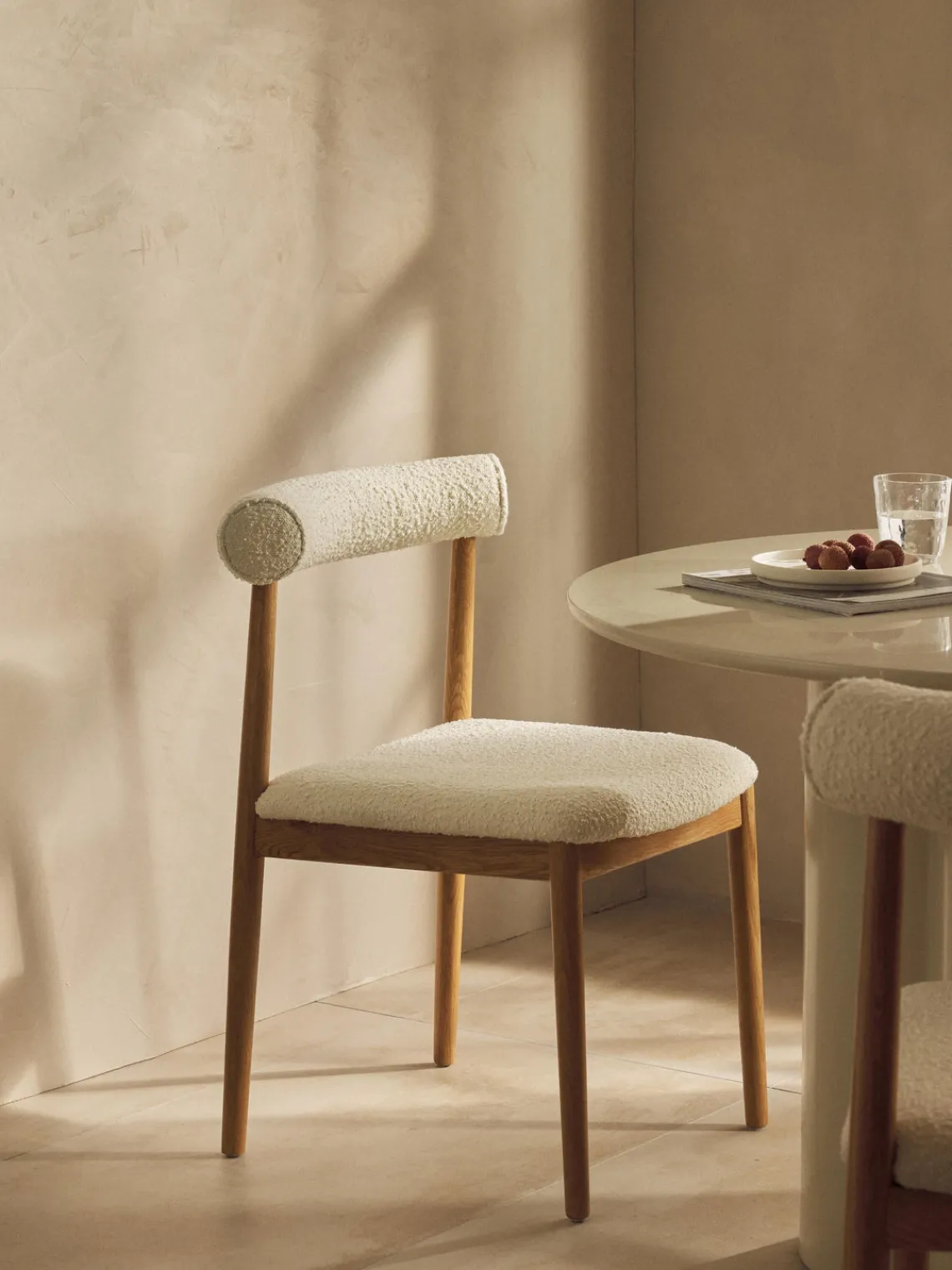 Westwing Collection Silla tapizada en tejido bouclé Diego