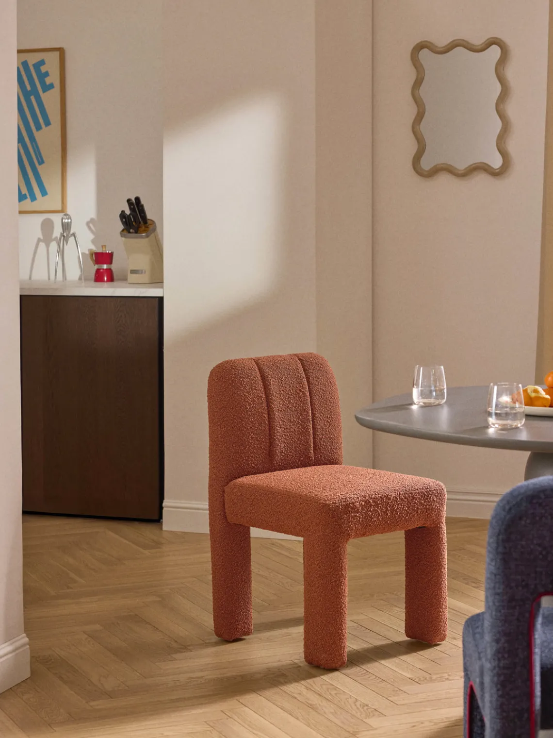 Westwing Collection Silla tapizada en tejido bouclé Lukas^ Sillas