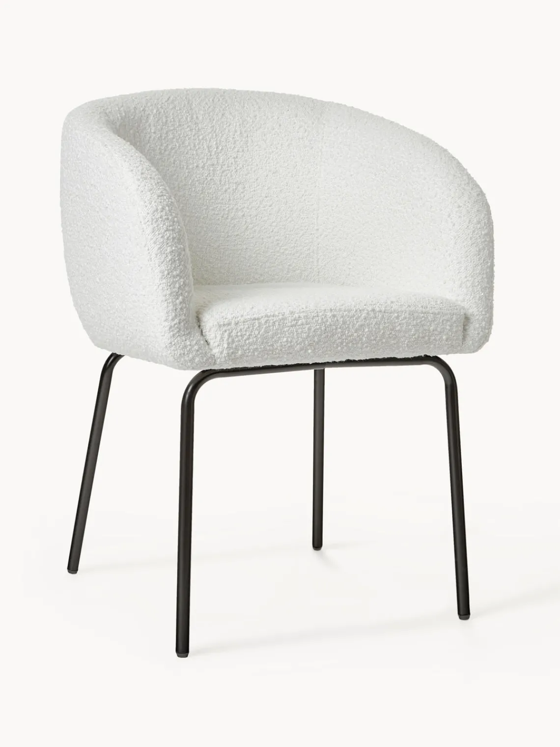 Westwing Collection Sillas con reposabrazos en tejido bouclé Alani, 2 uds