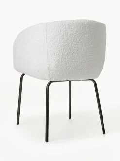 Westwing Collection Sillas con reposabrazos en tejido bouclé Alani, 2 uds