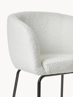 Westwing Collection Sillas con reposabrazos en tejido bouclé Alani, 2 uds