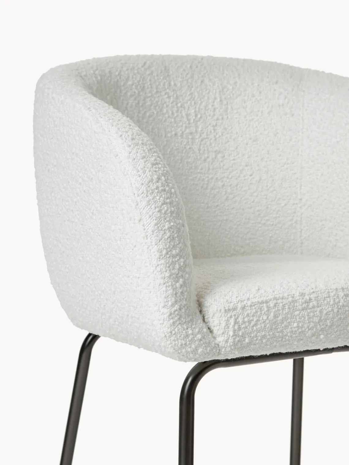 Westwing Collection Sillas con reposabrazos en tejido bouclé Alani, 2 uds