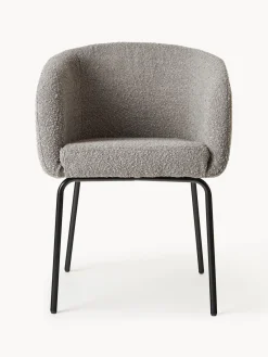 Westwing Collection Sillas con reposabrazos en tejido bouclé Alani, 2 uds.^ Sillas Con Reposabrazos|Sillas