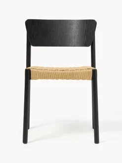 Westwing Collection Sillas de madera y ratán Danny, 2 uds.